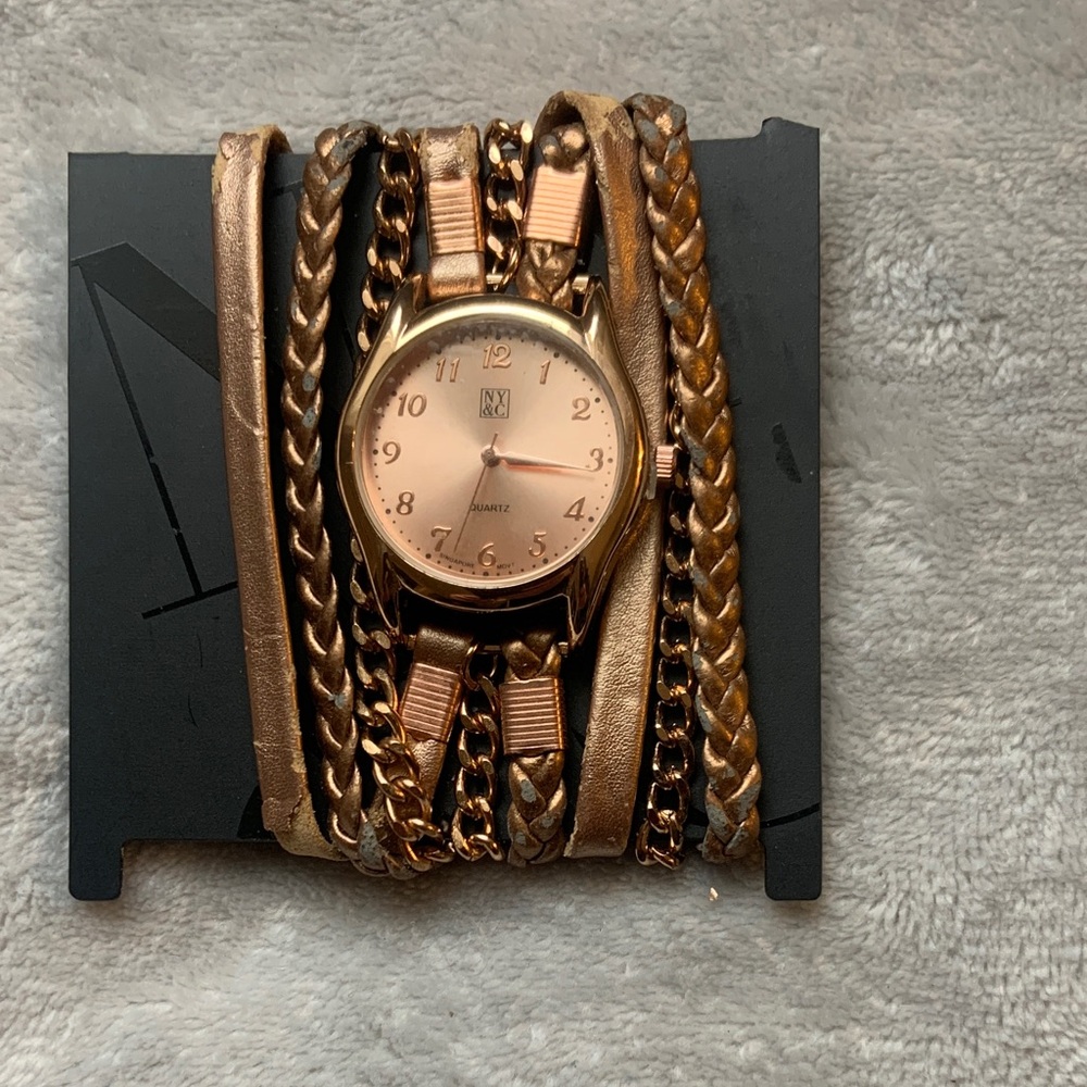 New York & Company Rose Gold Chain Strap Watch. Some signs of fading, cracks
